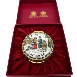 HALCYON DAYS Enamels Christmas 80s Trinket With Original Case